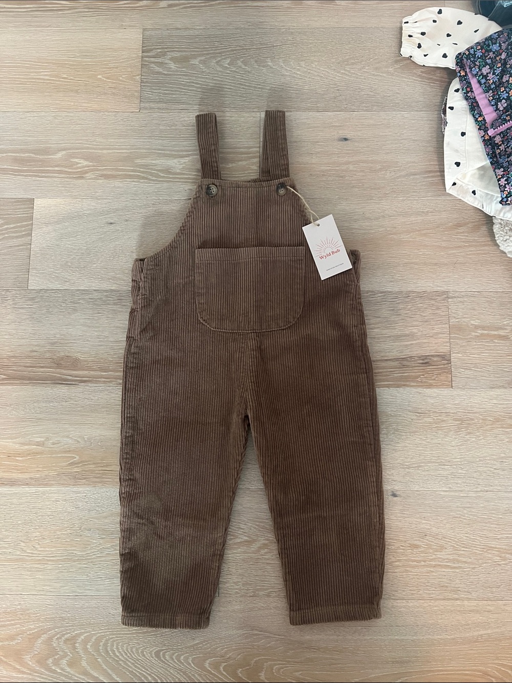 Classic Brown Corduroy Overalls for Kids